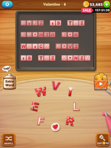 Word cookies cross valentine event answers 02 08 2018